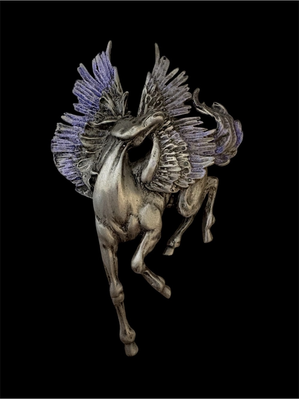 JJ Pegasus Pewter horse Brooch 1980’s Vintage